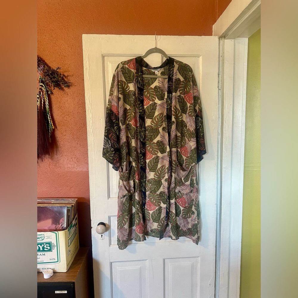 Leaf Print Kimono